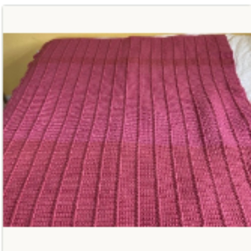 vintage hand crochet blanket / throw